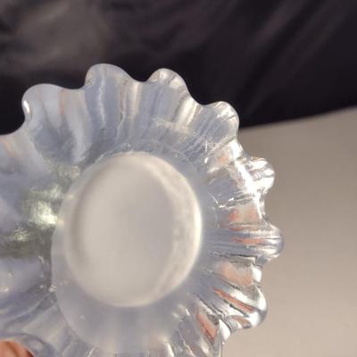 Art Glass Vase with Fluted Top