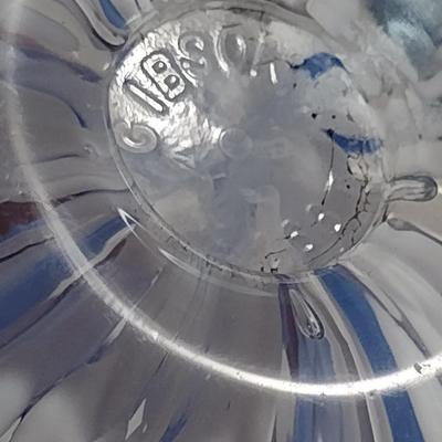 Vintage Gibson 1990 Art Glass Controlled Bubble Blue Floral Paperweight- Approx 2 3/4"