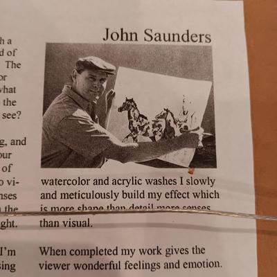 SIGNED AND NUMBERED "RUNNING WILD HORSE" BY JOHN SAUNDERS
