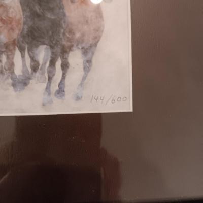 SIGNED AND NUMBERED "RUNNING WILD HORSE" BY JOHN SAUNDERS