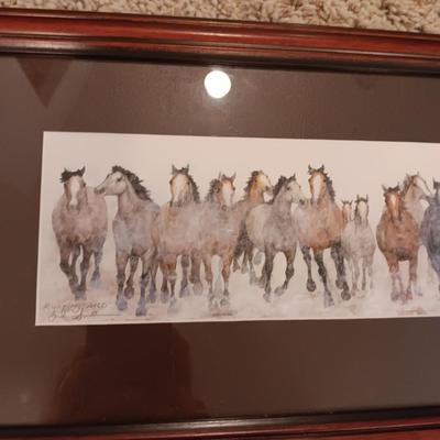 SIGNED AND NUMBERED "RUNNING WILD HORSE" BY JOHN SAUNDERS