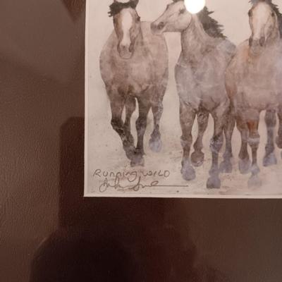 SIGNED AND NUMBERED "RUNNING WILD HORSE" BY JOHN SAUNDERS
