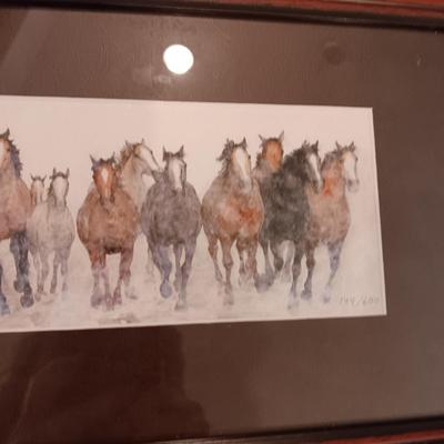SIGNED AND NUMBERED "RUNNING WILD HORSE" BY JOHN SAUNDERS