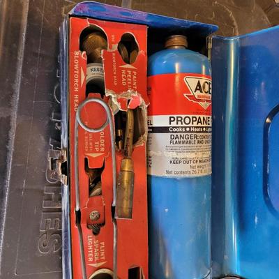 Cool vintage benz-o-matic case and soldering tools