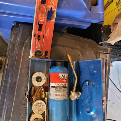 Cool vintage benz-o-matic case and soldering tools