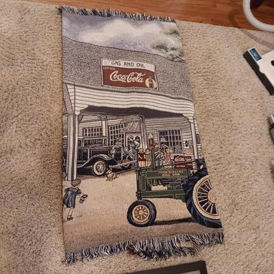 COCA-COLA THROW BLANKET AND FRAMED PUZZLE