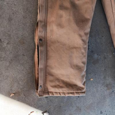 WALLS BLIZZARD PRUF INSULATED COVERALLS AND LACROSSE GALOSHES
