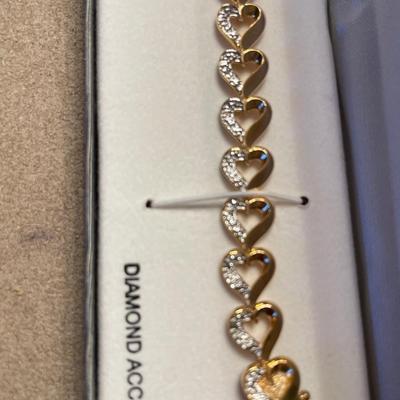 18k over Sterling Diamond accent heart