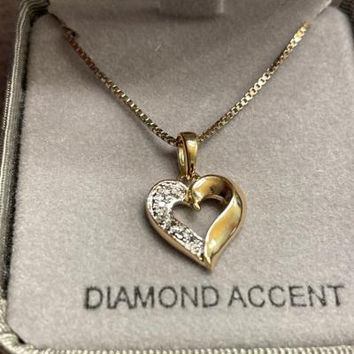 18k over Sterling Diamond accent heart