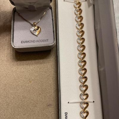 18k over Sterling Diamond accent heart
