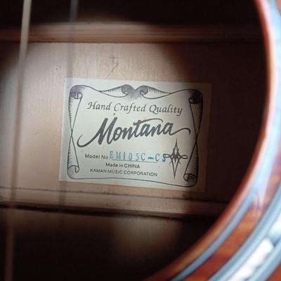 MONTANA EM105C-CS TIGER RED BURST ACOUSTIC ELECTRIC GUITAR PLUS CASE