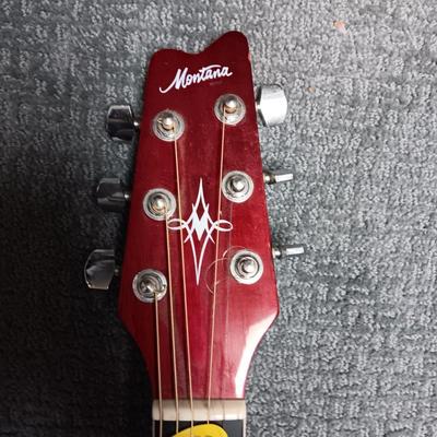 MONTANA EM105C-CS TIGER RED BURST ACOUSTIC ELECTRIC GUITAR PLUS CASE