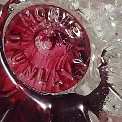 Vintage Monte Dunlavy Art Glass Controlled Bubble Red Ribbed Paperweight- Approx 3 1/2" Tall