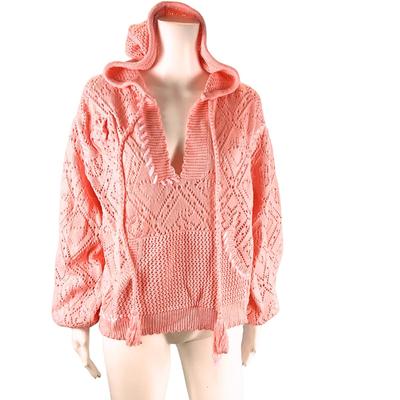 269. NWT Free People Tomaso Peach Crochet Hoodie