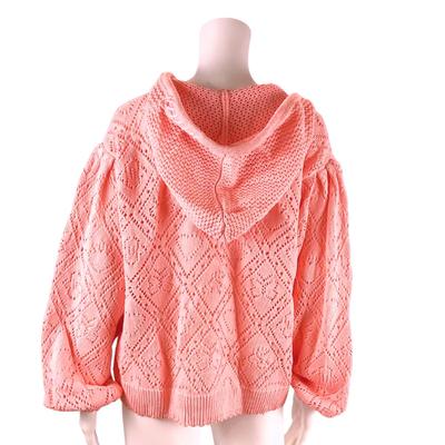 269. NWT Free People Tomaso Peach Crochet Hoodie