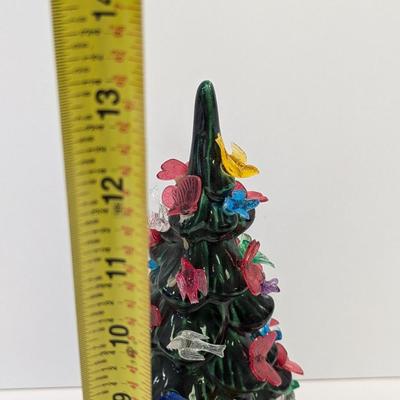 Glazed Bottle Green Ceramic Mantle Christmas Tree