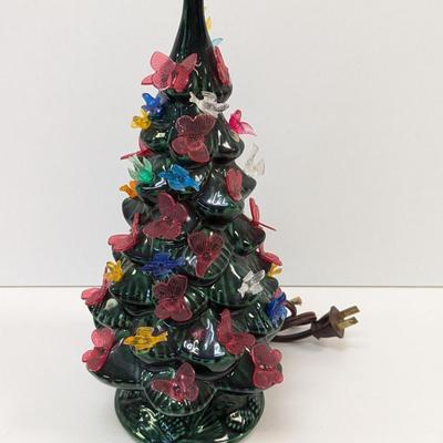 Glazed Bottle Green Ceramic Mantle Christmas Tree