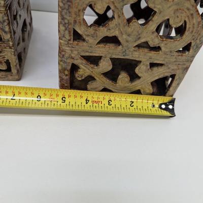 Ceramic Brown Candle Lanterns