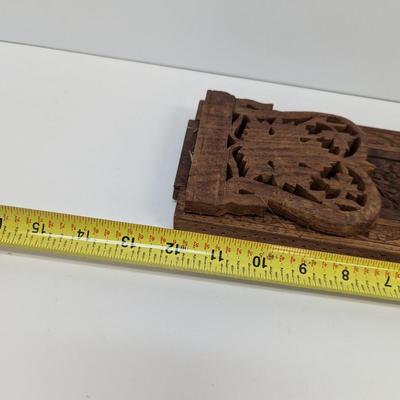 Adjustable Vintage Carved Wooden Book Holder Foldable Sides