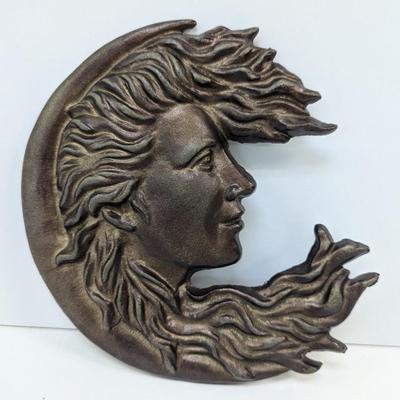 Cast Iron Moon Lady Face Astrology Wall Art