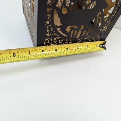 Cut Out Metal Table Top Lantern With Deer Design