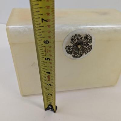 Vintage Collectable White Marbleized Lucite Box Purse