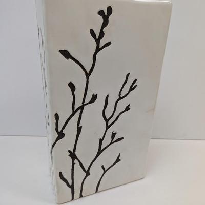 Glazed Ceramic Tree Design Rectangle Vase