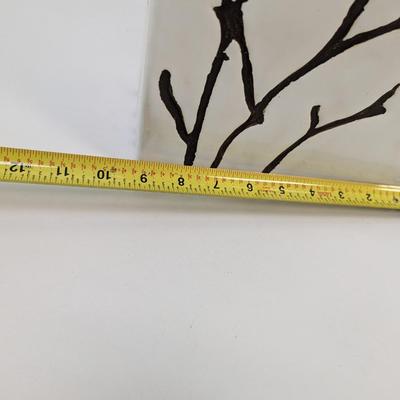 Glazed Ceramic Tree Design Rectangle Vase