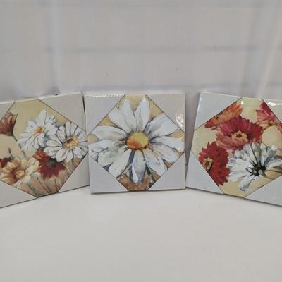 Regency International Canvas Flower Prints 8" x 8" Set 2