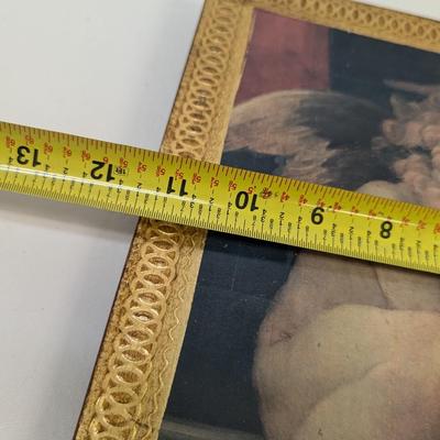 Made In Italy Two Cherubs Reading On Wood Approx 11 1/2" x 11 1/2"