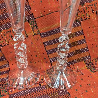 Vintage Crystal D'Arques Millennium Champagne Fluted Glasses