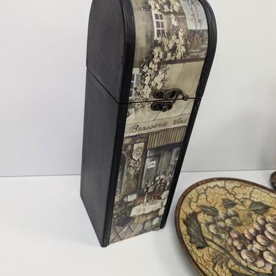 Decorative Home Decor Mosaic Glass Vase Wooden Case Wine Box & Decorative Plate