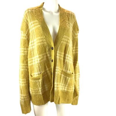 260. REDONE Angora Wool Cardigan Merigold Plaid