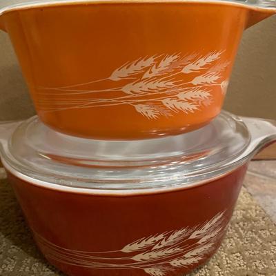 Pyrex Autum Harvest Cinderella Bowls with lids