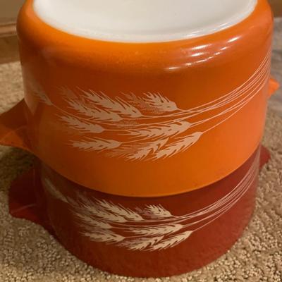 Pyrex Autum Harvest Cinderella Bowls with lids
