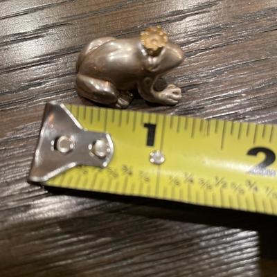 Vilmain & Klinger sterling frog with gold crown