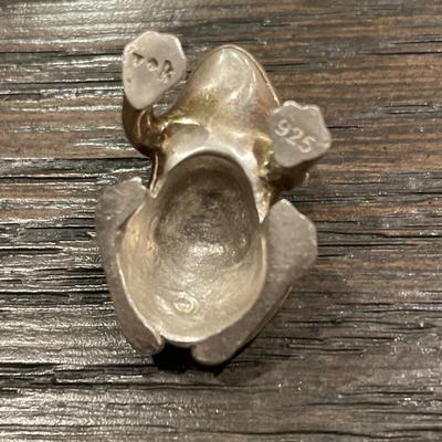 Vilmain & Klinger sterling frog with gold crown