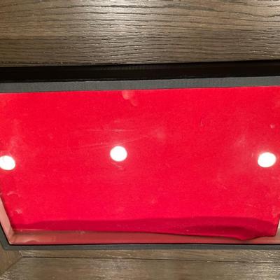 Glass top display case 20” w x 12” t x 3” d