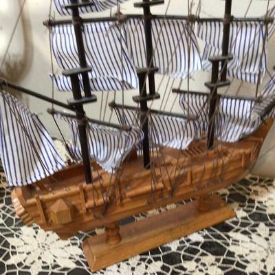 Two Wood Ships Bounty and Mayflower