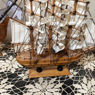 Two Wood Ships Bounty and Mayflower