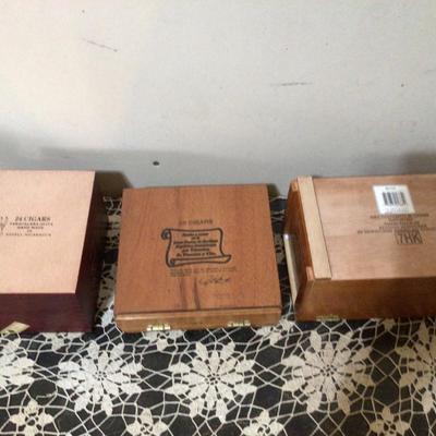Three Wood Cigar Boxes