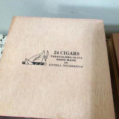 Three Wood Cigar Boxes