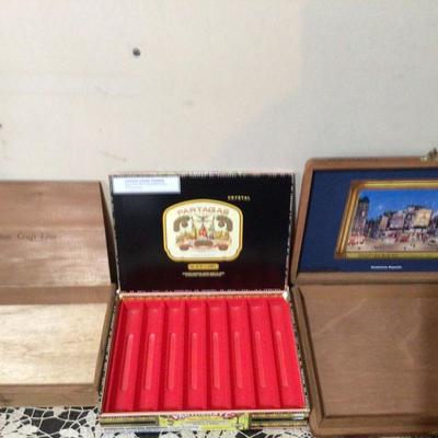 Three Wood Cigar Boxes
