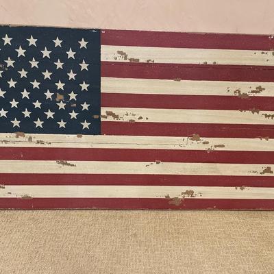 Large American flag wood decor