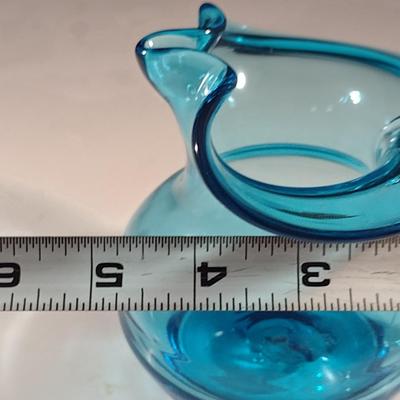 Small, Hand Crafted Art Glass Pitcher- Approx 4 1/2" Tall