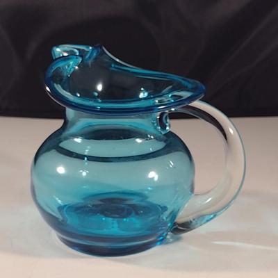 Small, Hand Crafted Art Glass Pitcher- Approx 4 1/2" Tall