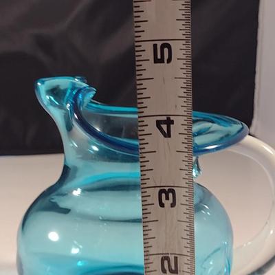Small, Hand Crafted Art Glass Pitcher- Approx 4 1/2" Tall
