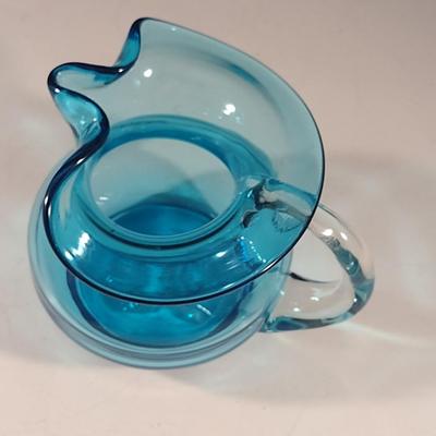 Small, Hand Crafted Art Glass Pitcher- Approx 4 1/2" Tall