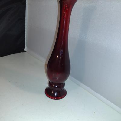 Collection of Colored Glass Home Decor- Vase, Small Plate, Glass Dolphin Paperweight