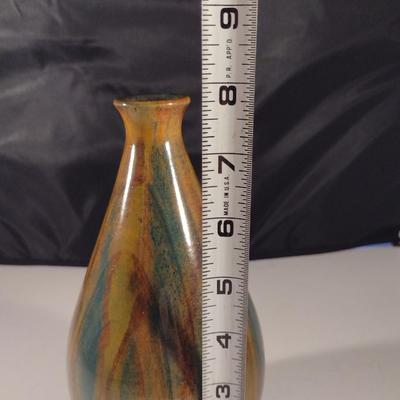 Hand Crafted Polished Wood Vase- Approx 8" Tall